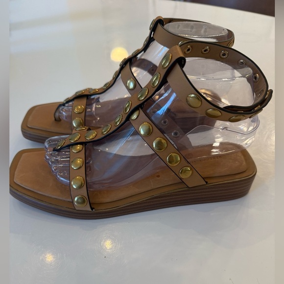 NEW Rebecca Minkoff Aria Studded Leather platform Gladiator Wrap Sandal size 8 - Picture 6 of 7